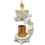 Luxurious Arabic Incense Burner White/Gold 18 X 11cm