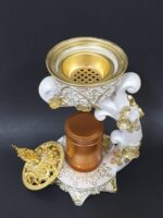 ⁦Luxurious Arabic Incense Burner White/Gold 18 X 11cm⁩ - الصورة ⁦4⁩
